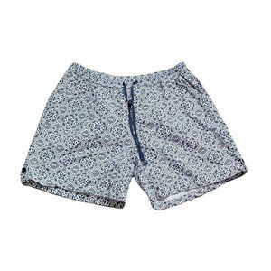 Cathy Daniels Pull On Elastic Waist Shorts ~ Sz XL ~ Blue & White ~ 6" Inseam